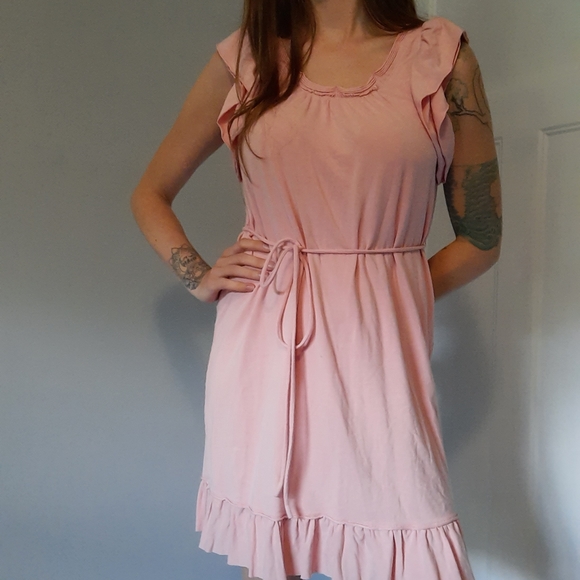 Peach J. Crew ruffle dress - Picture 5 of 6